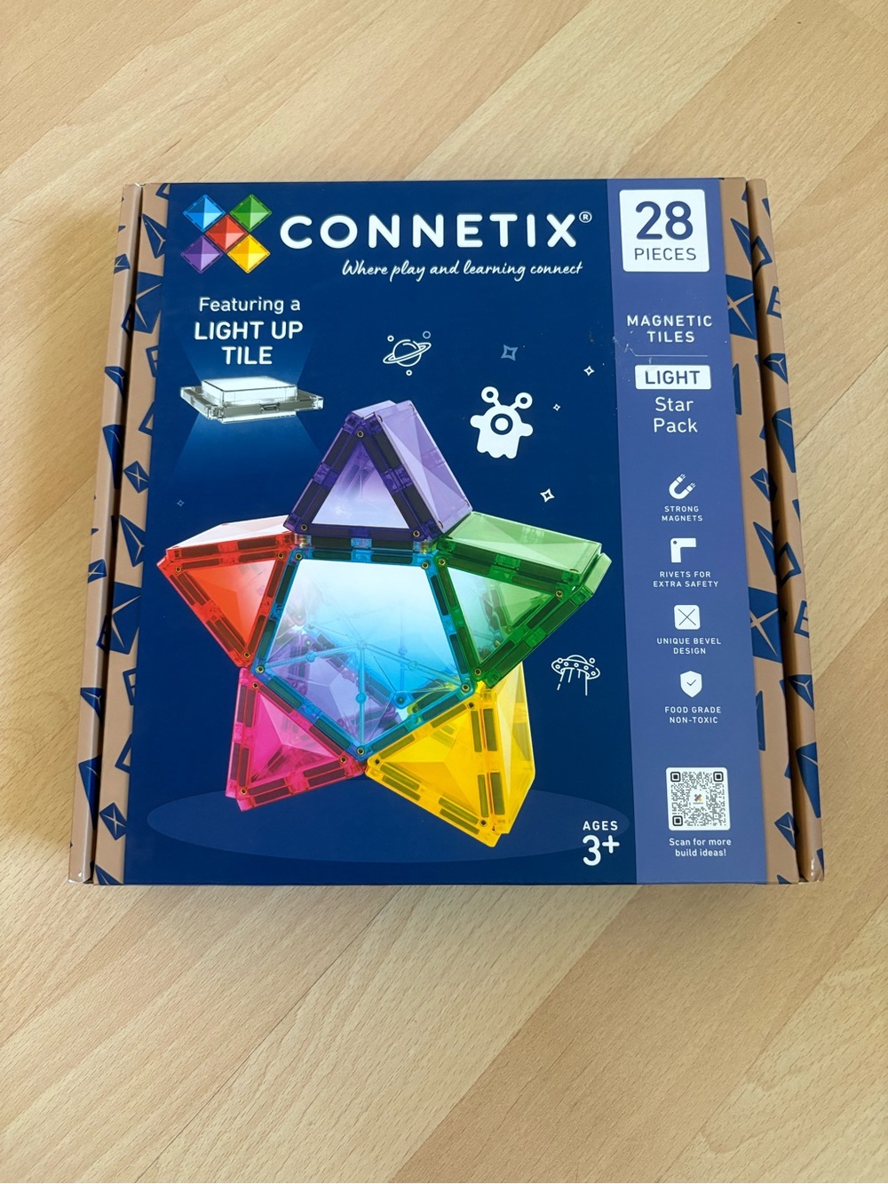 CONNETIX Magnetic Light-Up Tiles STAR PACK Building Set 28 Pieces *NEW*